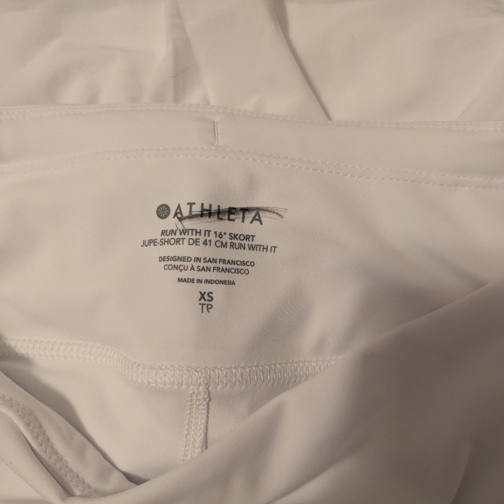 Athleta Run With It 16" White Skort Women's Size XS Tennis Running Golf - Picture 7 of 8